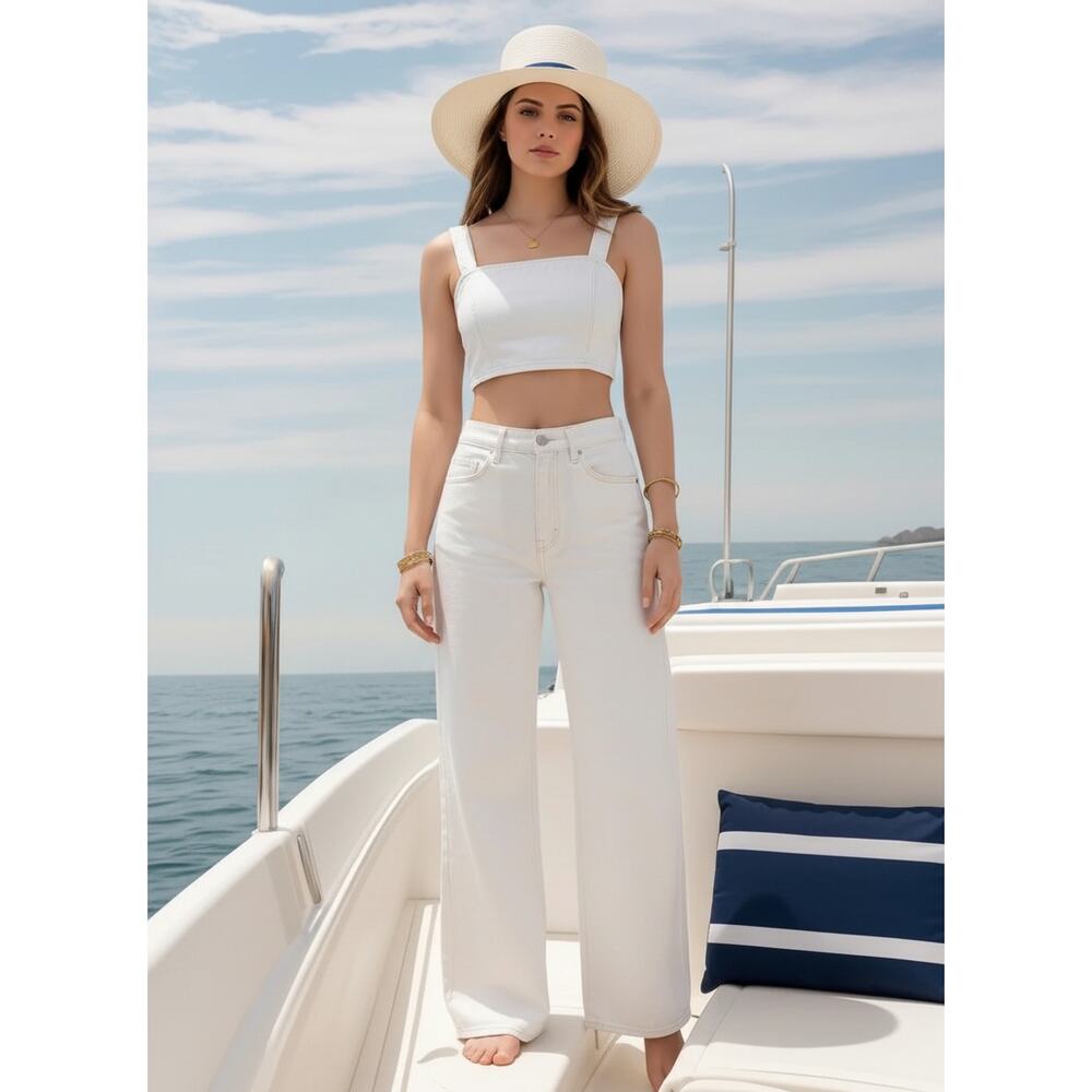 NWT J. Crew Premium Edition Vintage Wide-Leg Jean Button Fly White 29